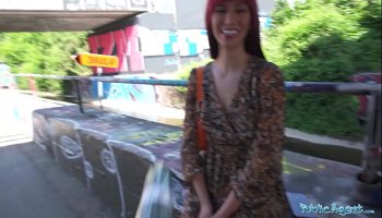 public agent pretty face bubble butt and wet pussy public sex