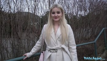 public agent hot blonde from california sucks and fucks a huge european cock