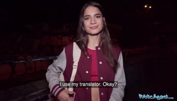 public agent hot french model is more than happy to get fucked by a stranger in public